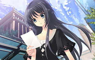 black haired girl anime character