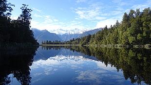 body of water, landscape, lake, snowy peak, New Zealand