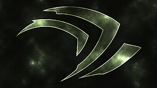 black and green logo, Nvidia, digital art