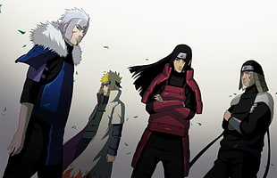 Naruto Shipuden Hokage illustration, Naruto Shippuuden, Hokage, Namikaze Minato, Tobirama Senju