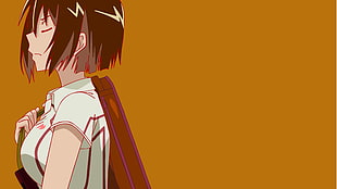 female anime character wearing white collared shirt