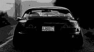 black car, car, monochrome, black HD wallpaper