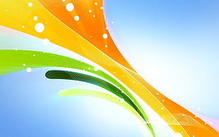 yellow , orange and green abstract painting