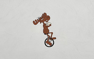 deer riding unicycle illustration HD wallpaper