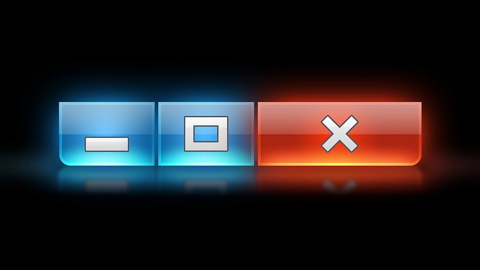button screenshot, operating systems, Windows 7, digital art, blue HD wallpaper