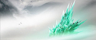 green ice berg wallpaper, concept art, landscape, animated movies, dragon