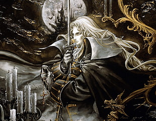 sketch of anime, Castlevania Symphony of the night, Alucard
