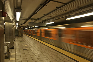 time lapse photo of train