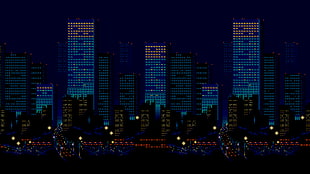 city during nighttime HD wallpaper