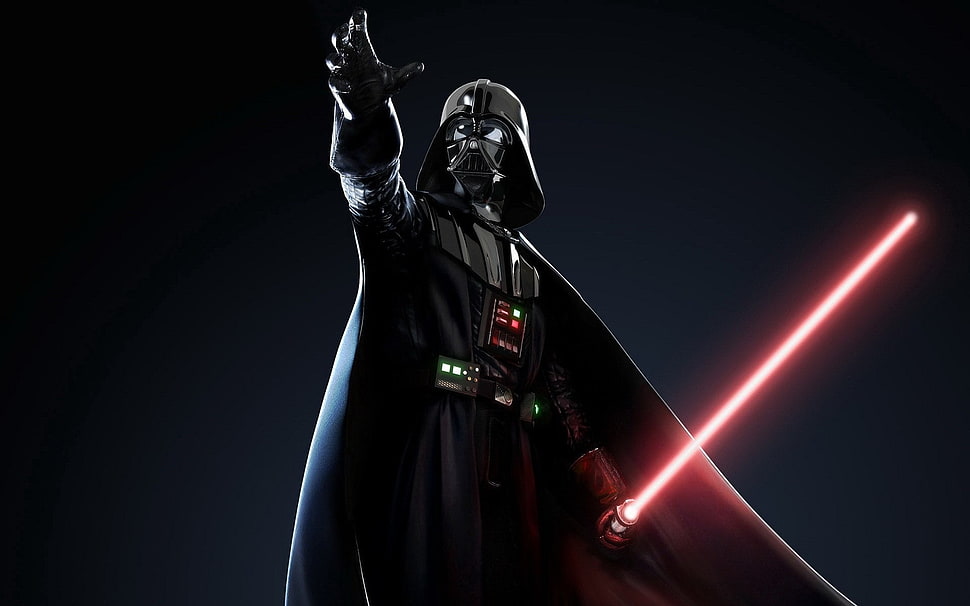 Star Wars Darth Vader holding light saber sword HD wallpaper