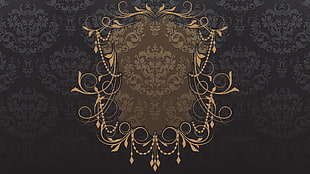 brown and black floral damask pattern