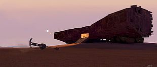 brown spaceship digital wallpaper, Star Wars, Tatooine