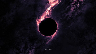 black hole illustration, space, planet