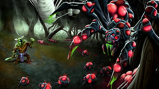 black and red floral textile, Defense of the ancient, Dota, Dota 2, Valve HD wallpaper