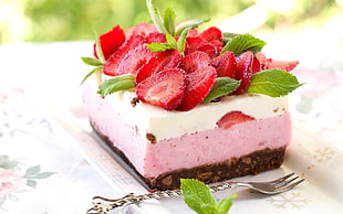 strawberry cheesecake, food, cake, strawberries