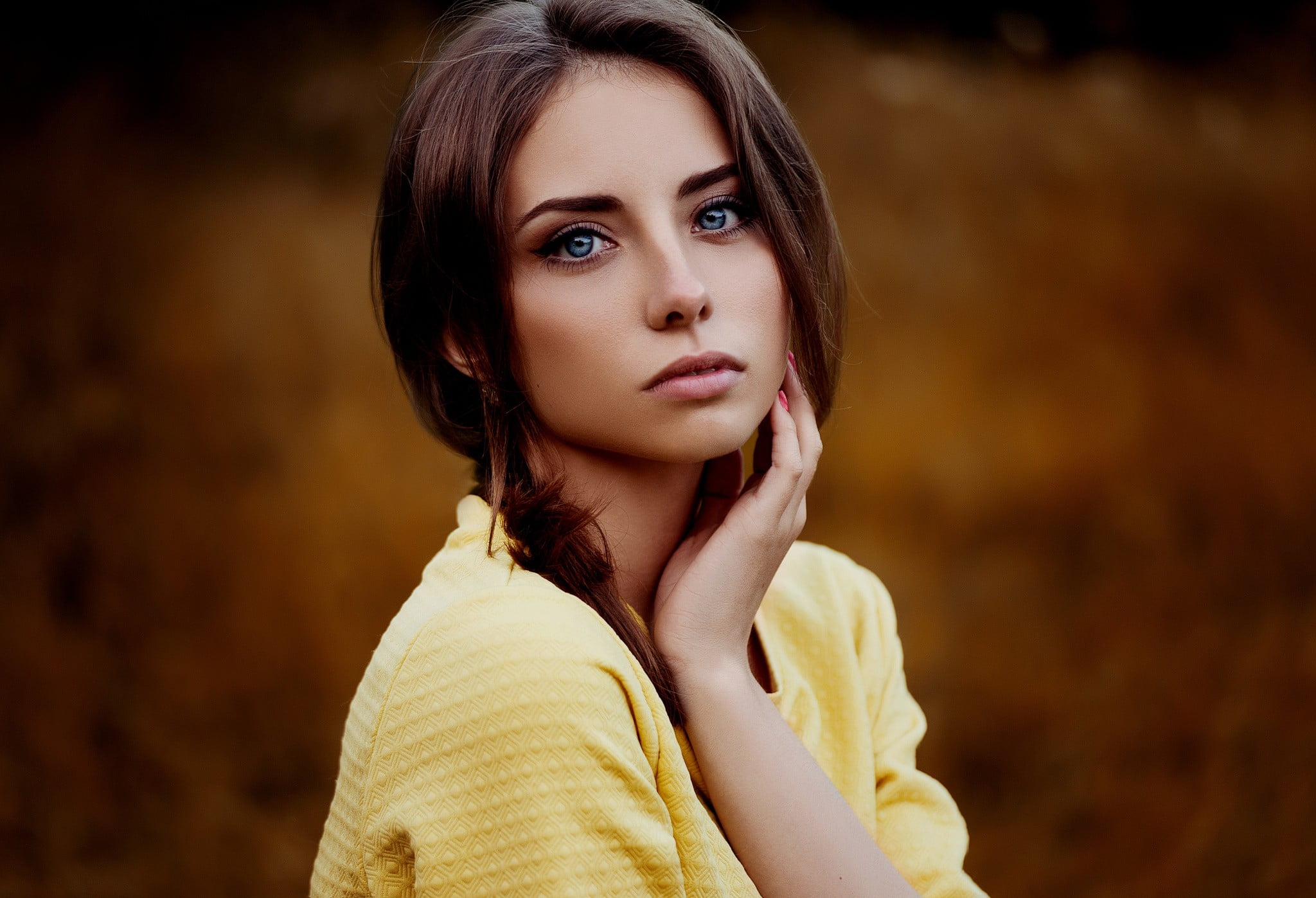 Beauty Portrait with Blue Eyes and Short Hair - wide 8