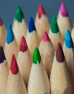 close up photography of assorted color pencils