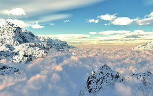 sea of clouds, clouds, mountains, nature, sky