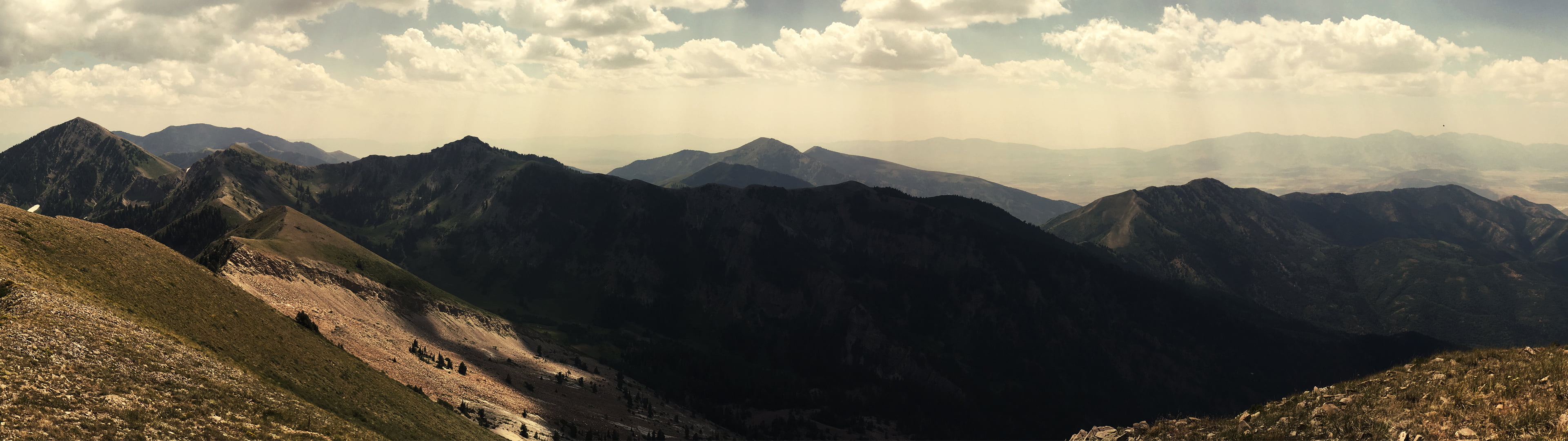 gray mountain, mountains, landscape, dual monitors, Utah
