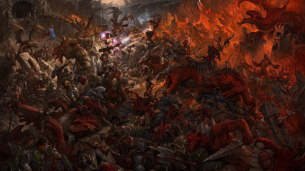 demons at war action scene screenshot HD wallpaper