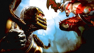 The God of War and Mortal Kombat Scorpion wallpaper HD wallpaper