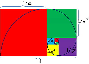 assorted-color squares graphics, minimalism, Fibonacci sequence, golden ratio, mathematics