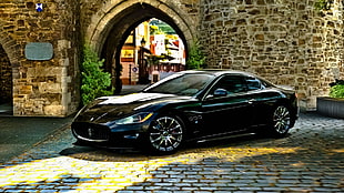 black coupe, Maserati, Maserati GranTurismo, car