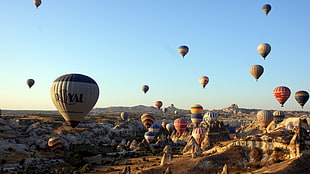 assorted-color hot air balloon lot, hot air balloons, Turkey HD wallpaper