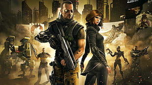 soldier illustration, Deus Ex, Deus Ex: The Fall, video games, Deus Ex: Human Revolution