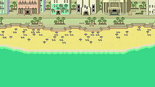 animated seashore, pixel art, pixels, beach, artwork