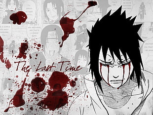 man anime illustration, Naruto Shippuuden, blood, Uchiha Itachi, Uchiha Sasuke HD wallpaper
