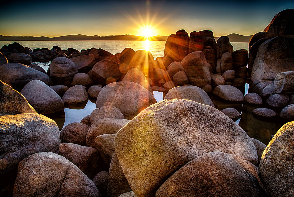 rock formations under blue sky during daytime HD wallpaper