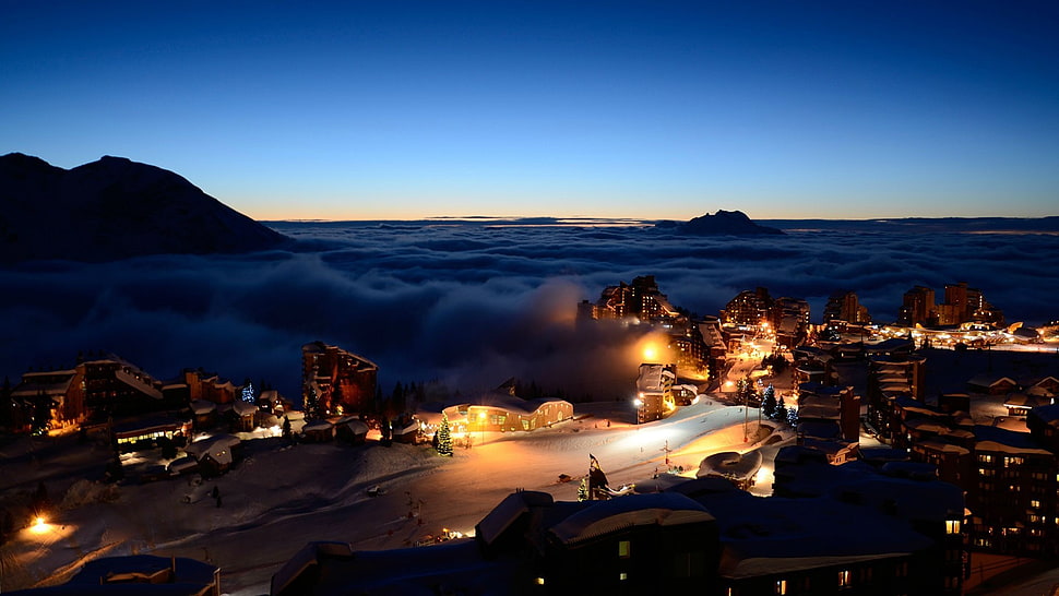 white clouds, Alps HD wallpaper