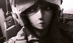woman wearing helmet illustration