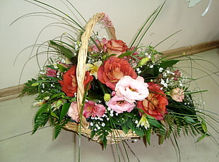 basket of assorted flowers