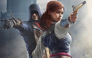 Assassin's Creed characters illustrations, Assassin's Creed:  Unity, Arno Dorian, Elise (Assassin's Creed: Unity), video games HD wallpaper