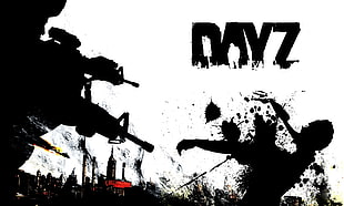 black Dayz zombie killing illustration HD wallpaper