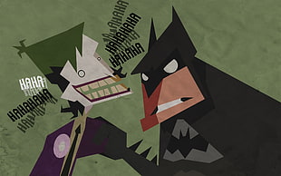 laughing The Joker and Batman illustration