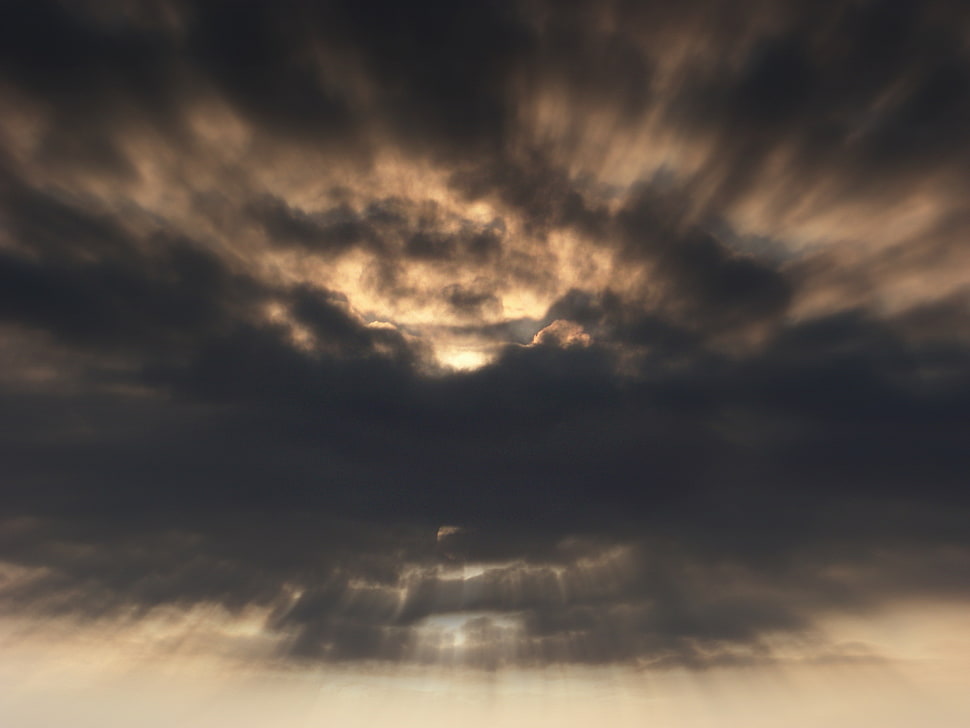 black and grey clouds wallpaper, clouds, sunlight HD wallpaper