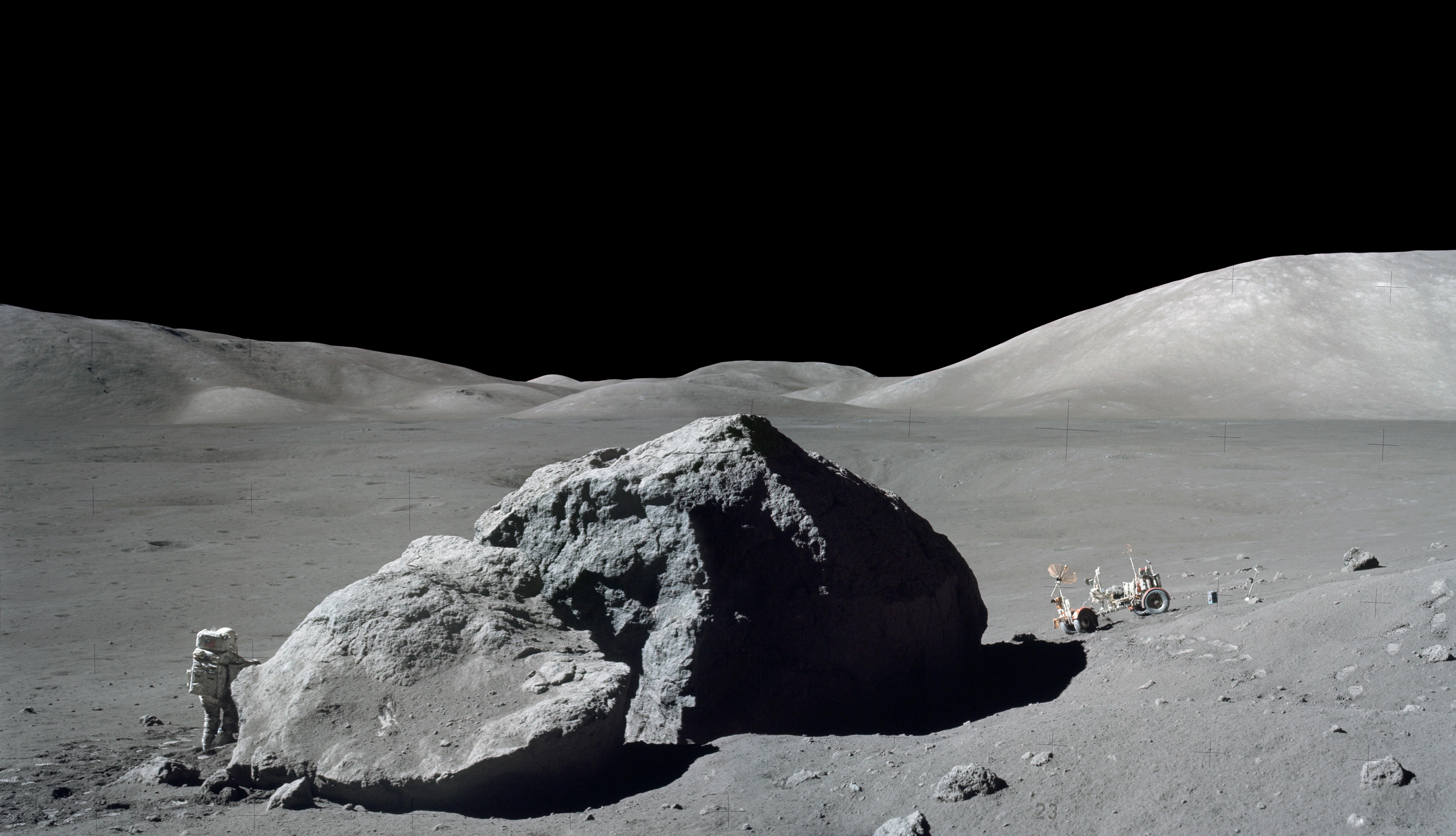 gray rock, Apollo, Moon, landscape, astronaut