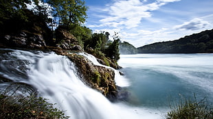 waterfall near trees at daytime, Switzerland, rhine, rhine-falls