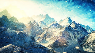 photography of icy mountain
