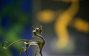 gray metal animal figurine