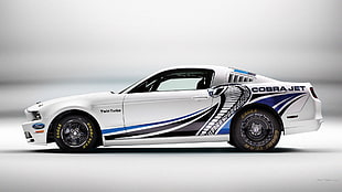 white Ford Mustang, car, Ford Mustang