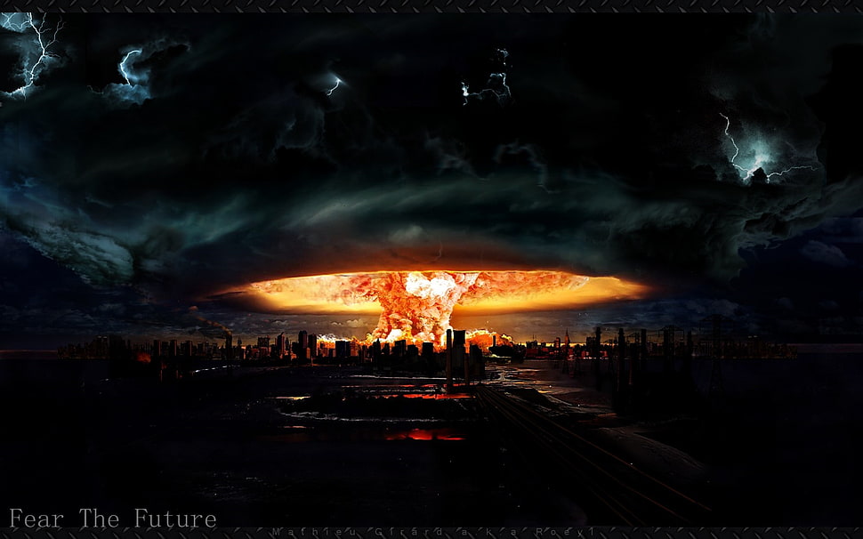 mushroom cloud wallpaper, apocalyptic, nuclear, digital art HD wallpaper