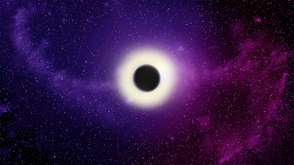 purple nebula, space, stars HD wallpaper