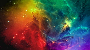 multicolored galaxy illustration, galaxy, space, stars, universe
