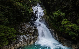 timelapse shot of waterfalls HD wallpaper