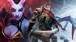 Queen Of Pain and Skeleton King Dota 2 characters