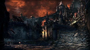 black and brown castle digital wallpaper, Dark Souls III, Dragon Barracks, video games, Lothric